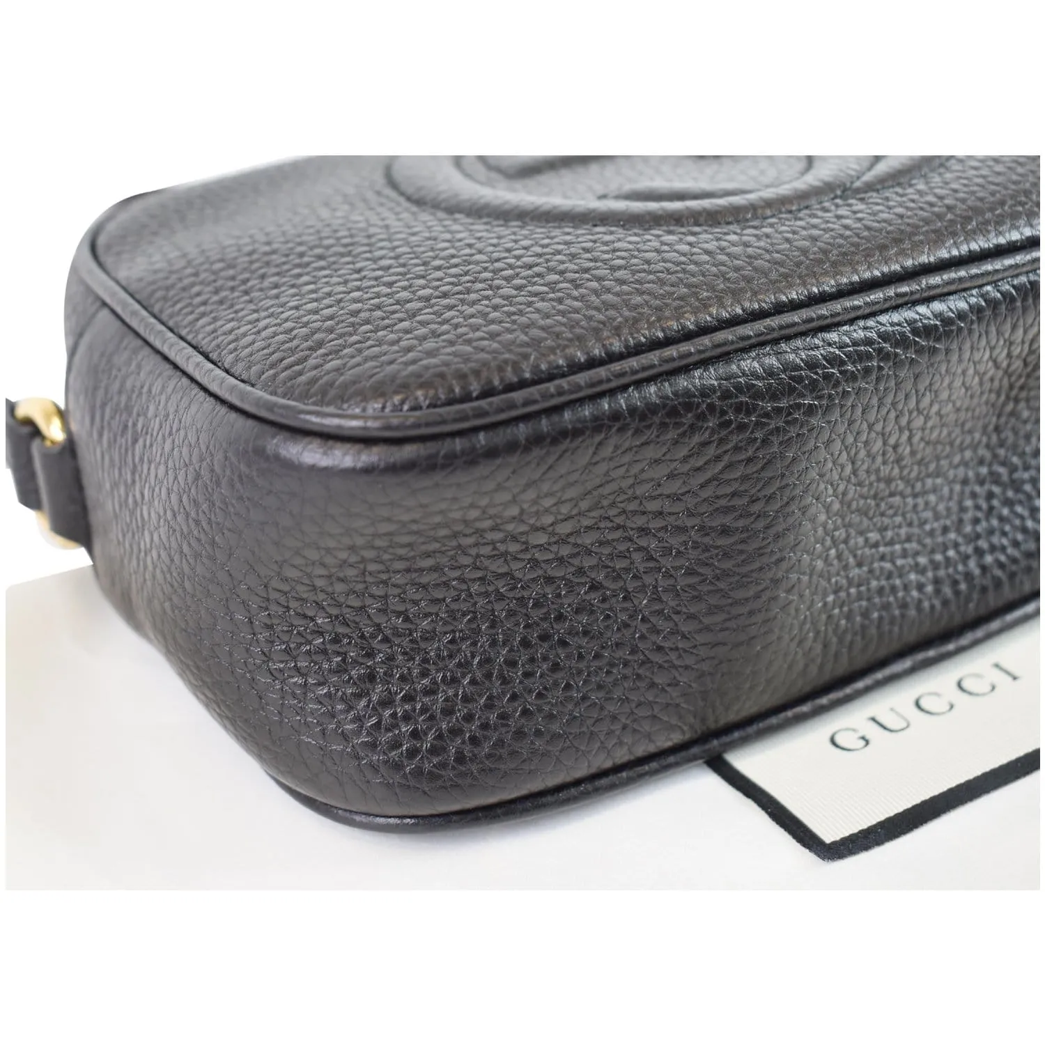 GUCCI Soho Disco Small Leather Crossbody Bag Black 347994