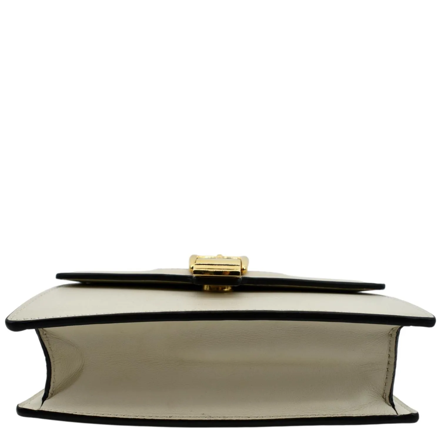 GUCCI Sylvie Super Mini Leather Crossbody Bag White 494646