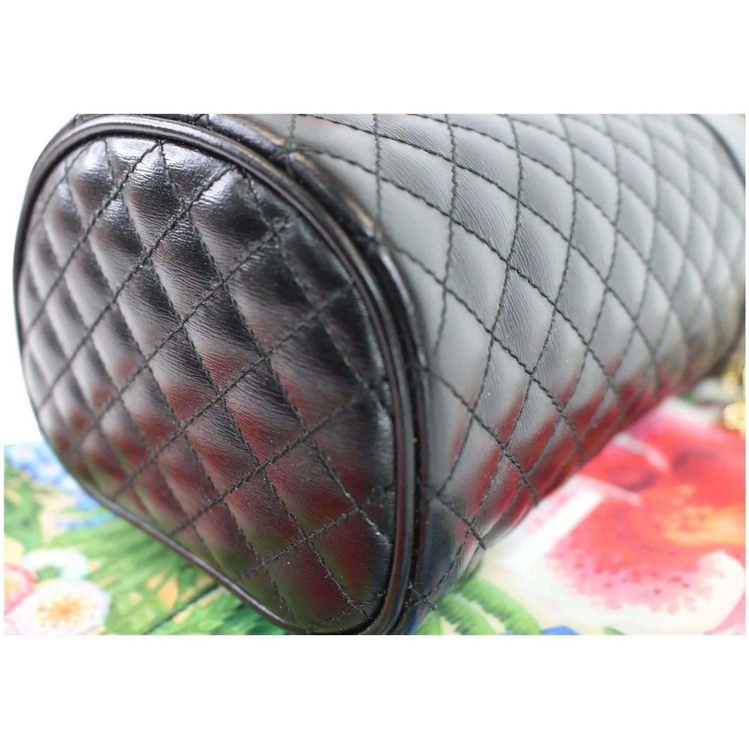GUCCI Trapuntta Calfskin Leather Belt Crossbody Bag Black 572298