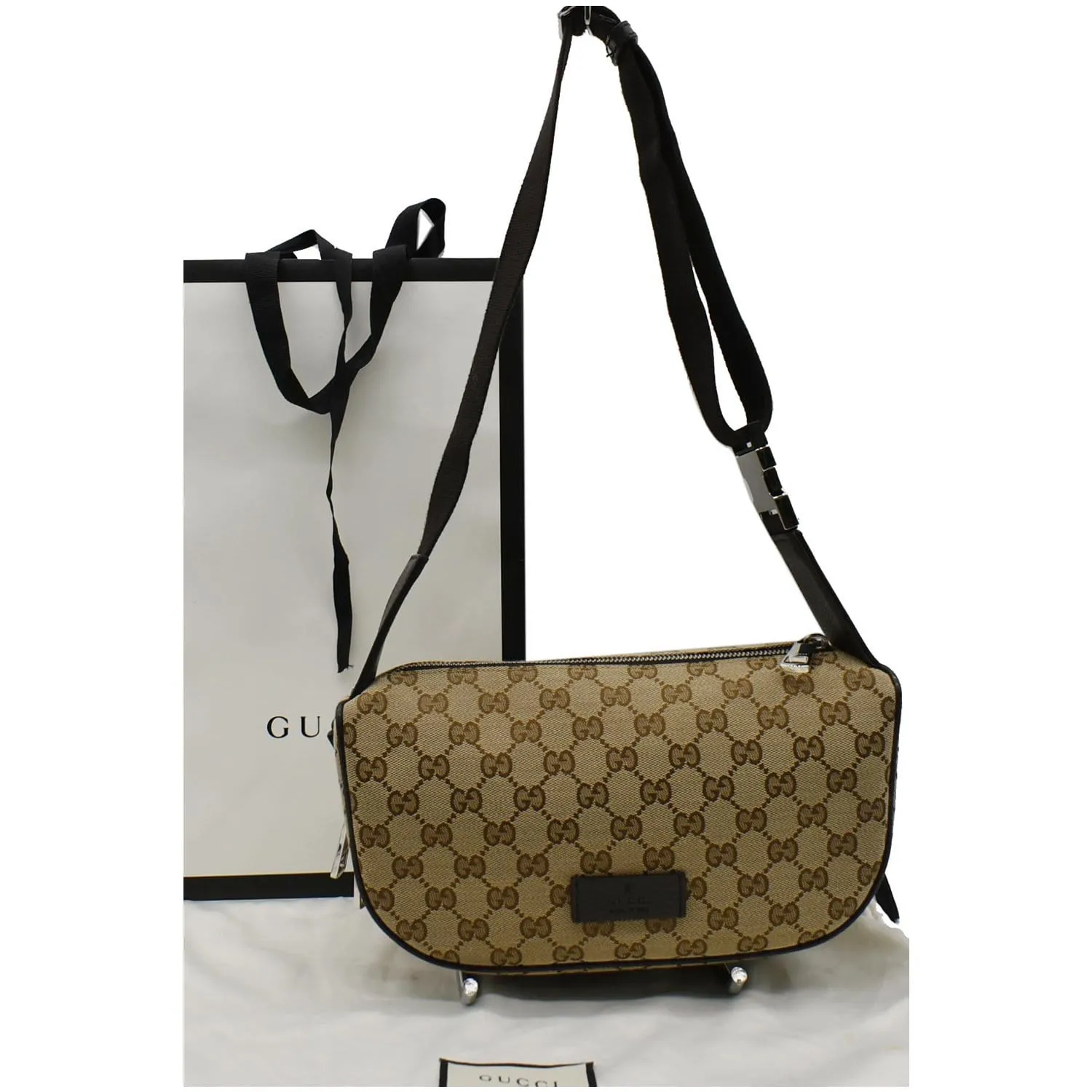GUCCI Waist Pouch GG Canvas Belt Bag Beige 630915 - 25% OFF