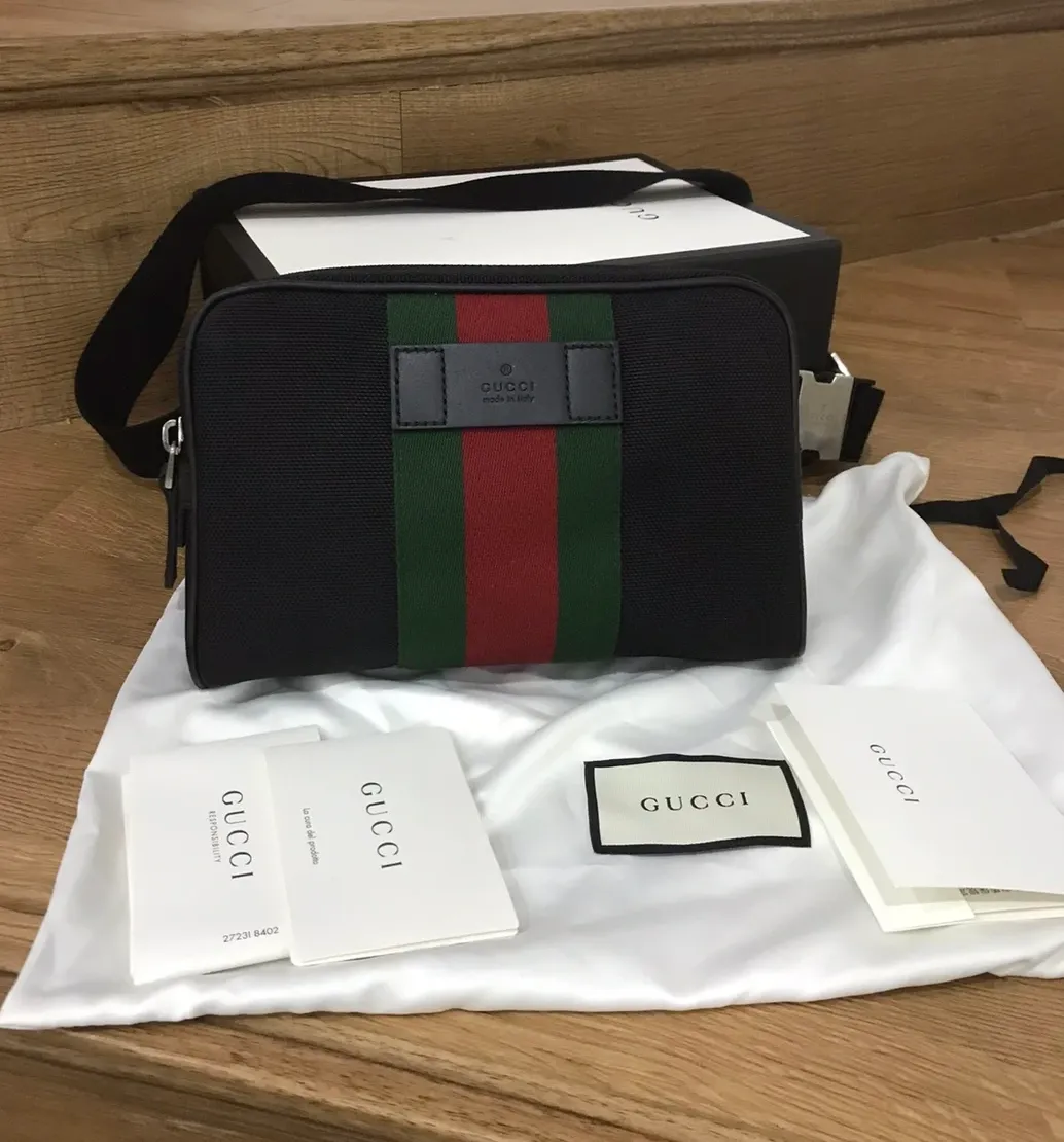 Gucci Web Techno Canvas Belt Bag