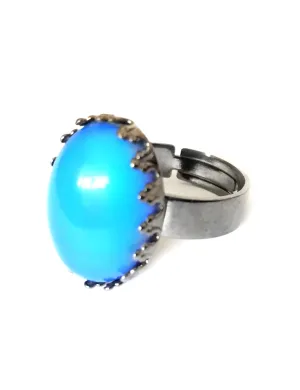 Gunmetal Crown Setting Mood Ring