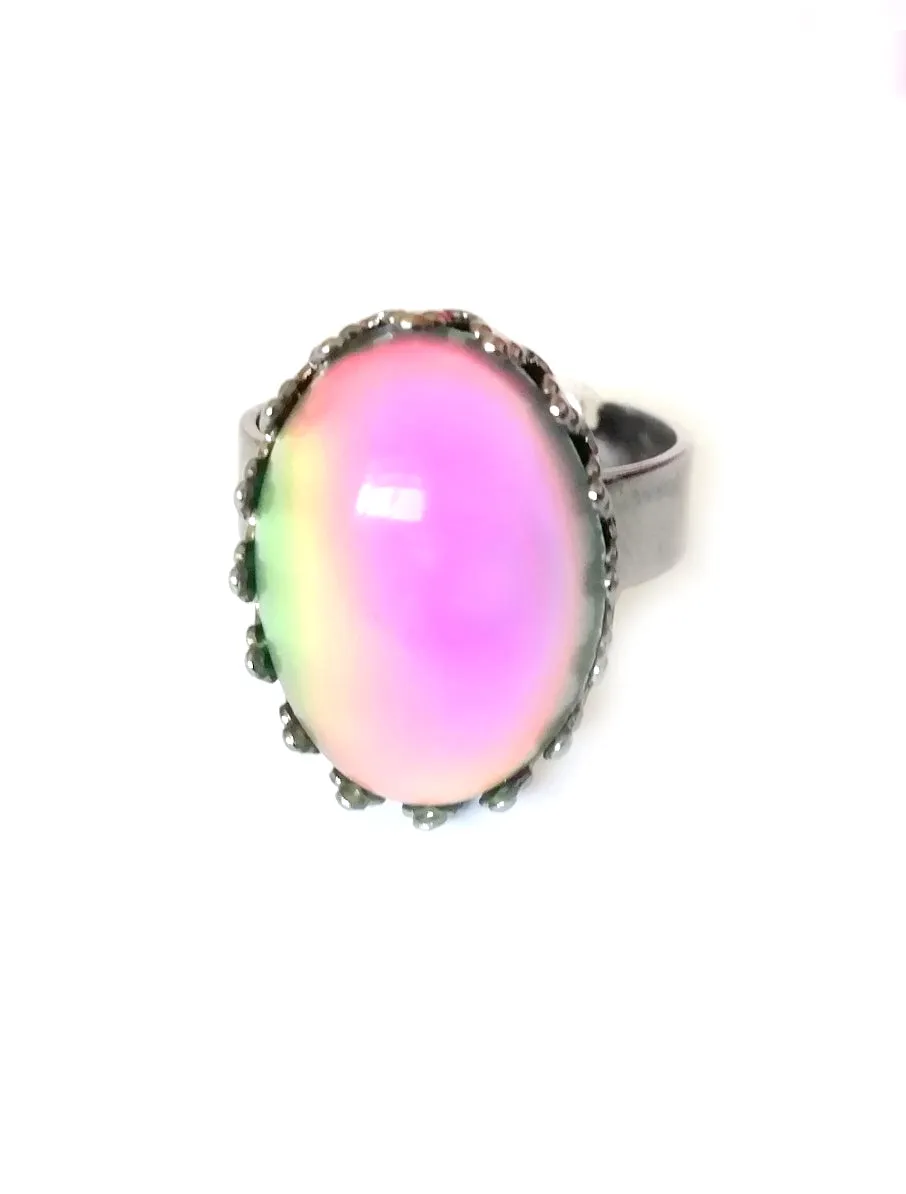 Gunmetal Crown Setting Mood Ring