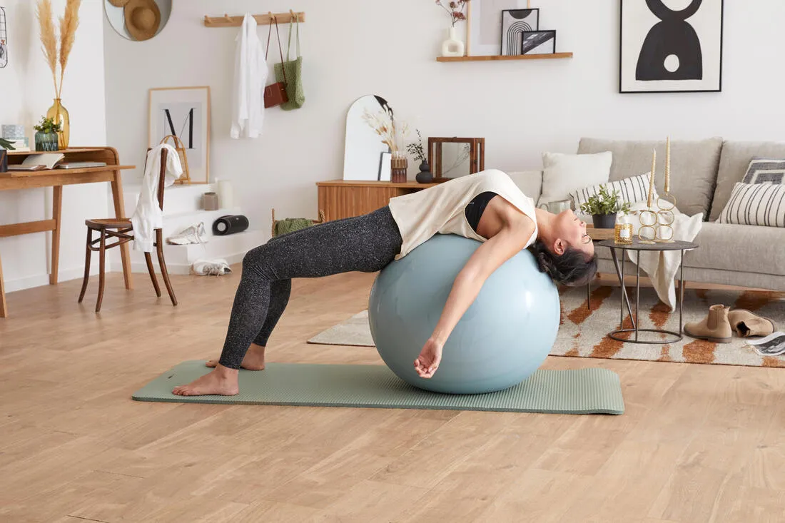 GYM BALL AVEC POMPE INCLUSE GONFLAGE ET DEGONFLAGE RAPIDE TAILLE 2 / 65 CM