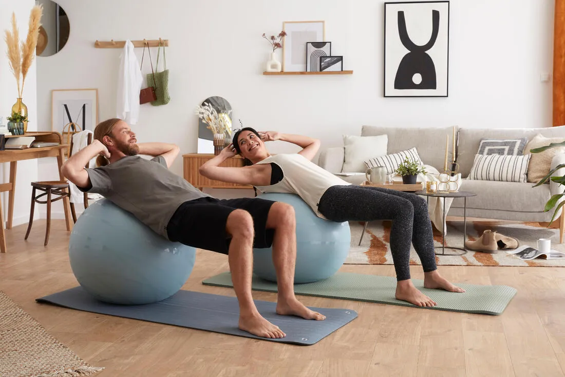 GYM BALL AVEC POMPE INCLUSE GONFLAGE ET DEGONFLAGE RAPIDE TAILLE 2 / 65 CM