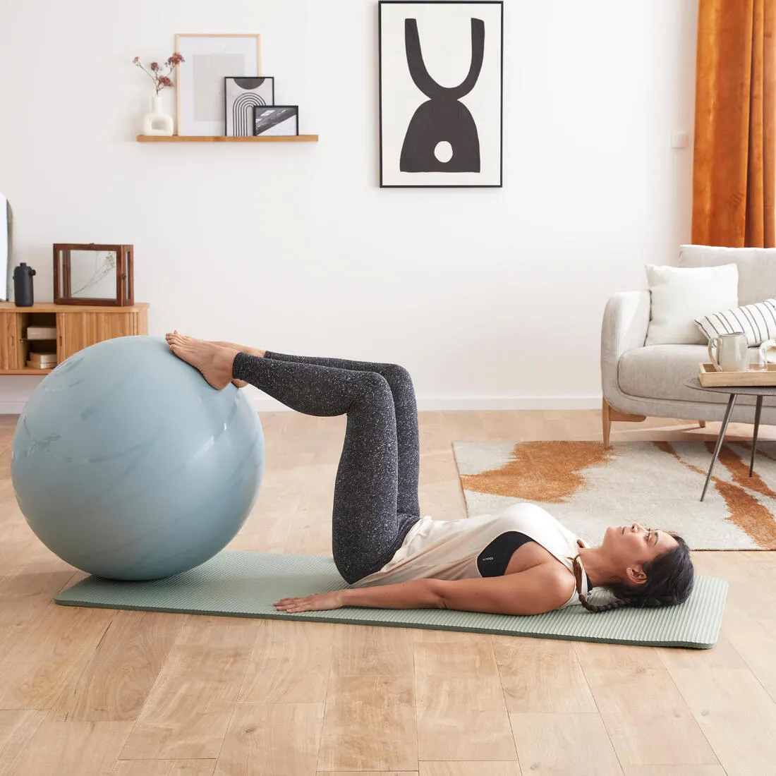 GYM BALL AVEC POMPE INCLUSE GONFLAGE ET DEGONFLAGE RAPIDE TAILLE 2 / 65 CM