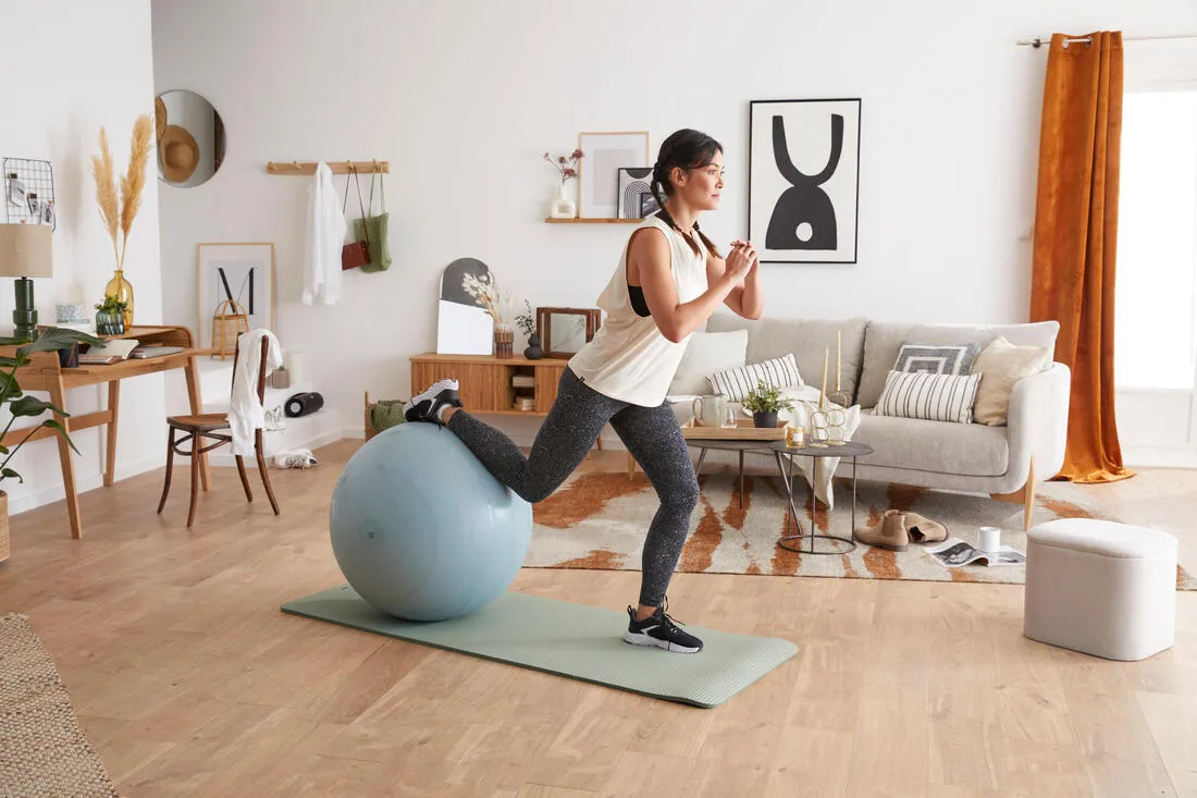 GYM BALL AVEC POMPE INCLUSE GONFLAGE ET DEGONFLAGE RAPIDE TAILLE 2 / 65 CM