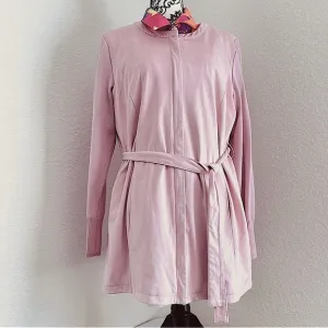 H by Halston Faux Suede Jacket Coat with Sweater Knit Sleeves