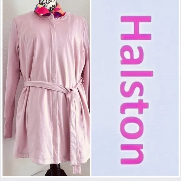 H by Halston Faux Suede Jacket Coat with Sweater Knit Sleeves