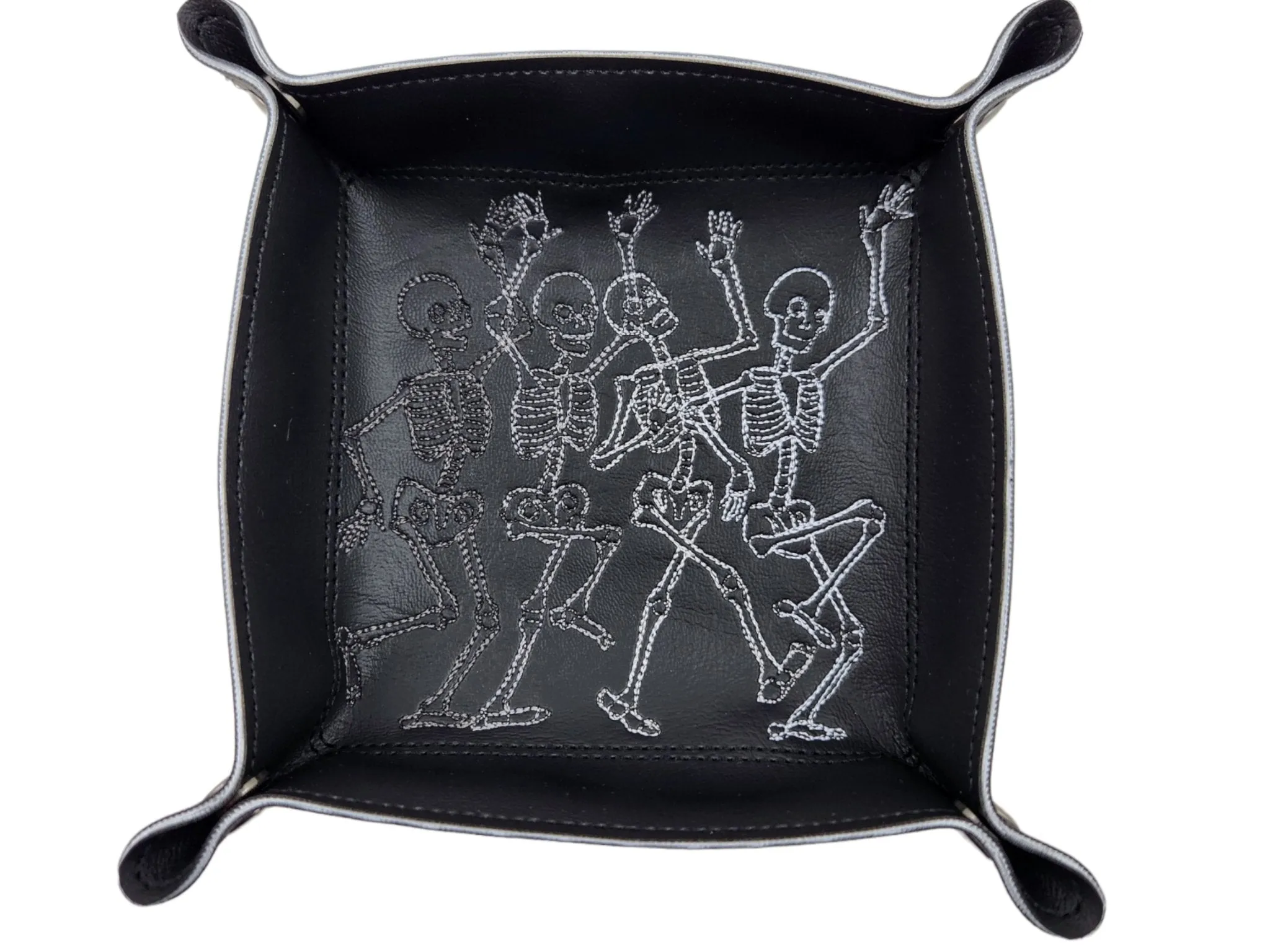 Happy dancing gradient skeletons dice tray