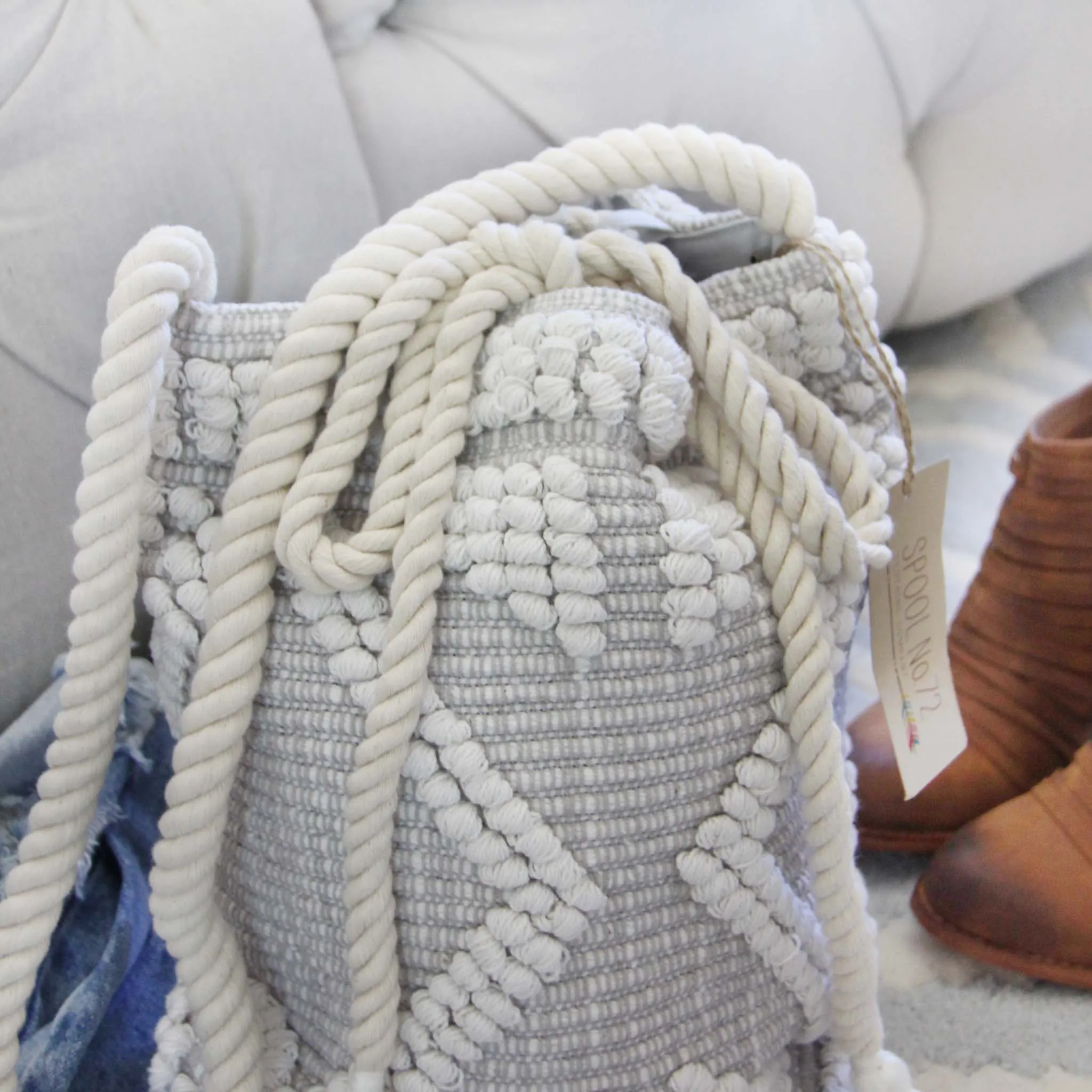 Hayden Woven Tote in Sand