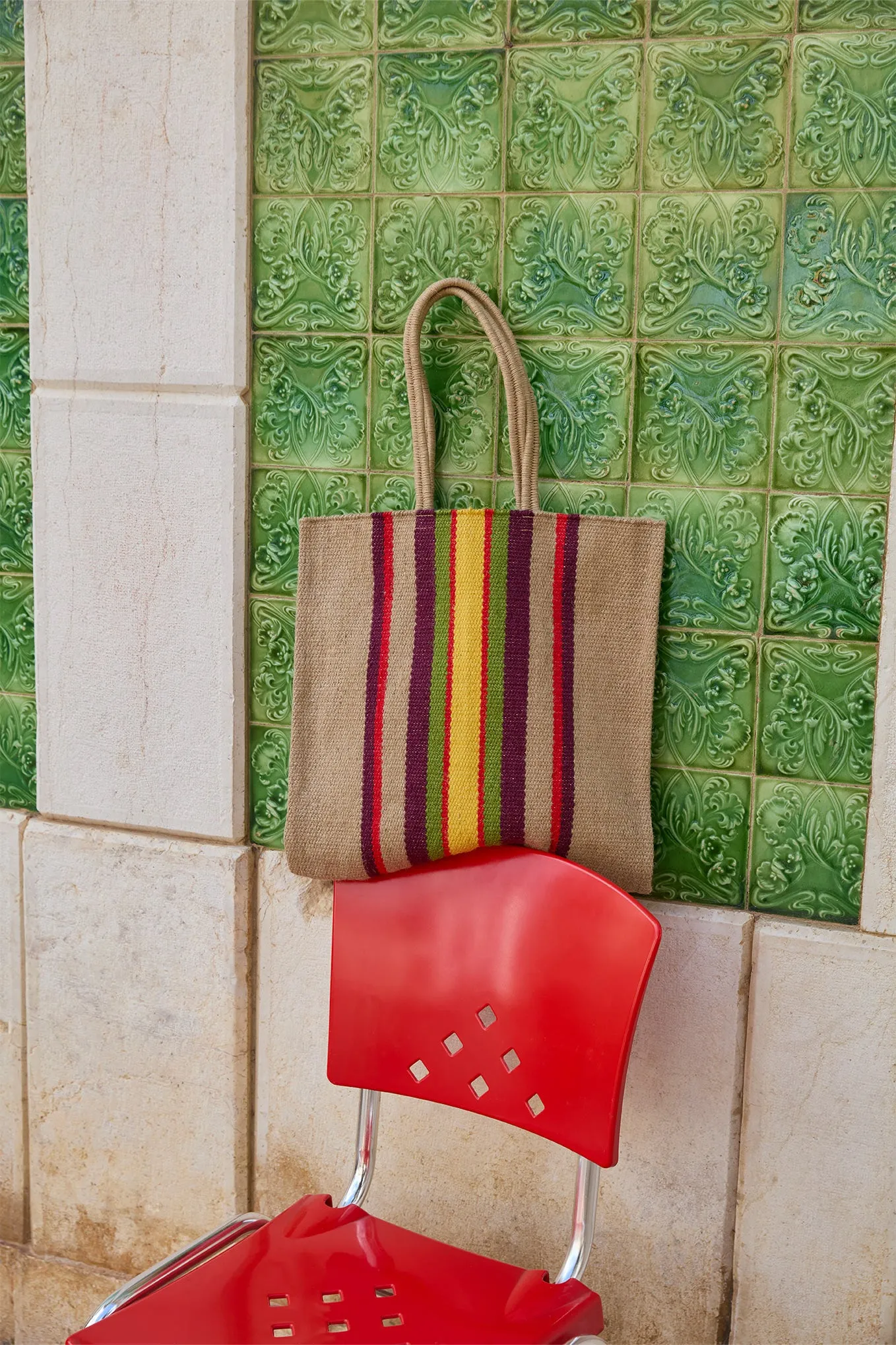 Helena Hessian Shopper - Purple Multi