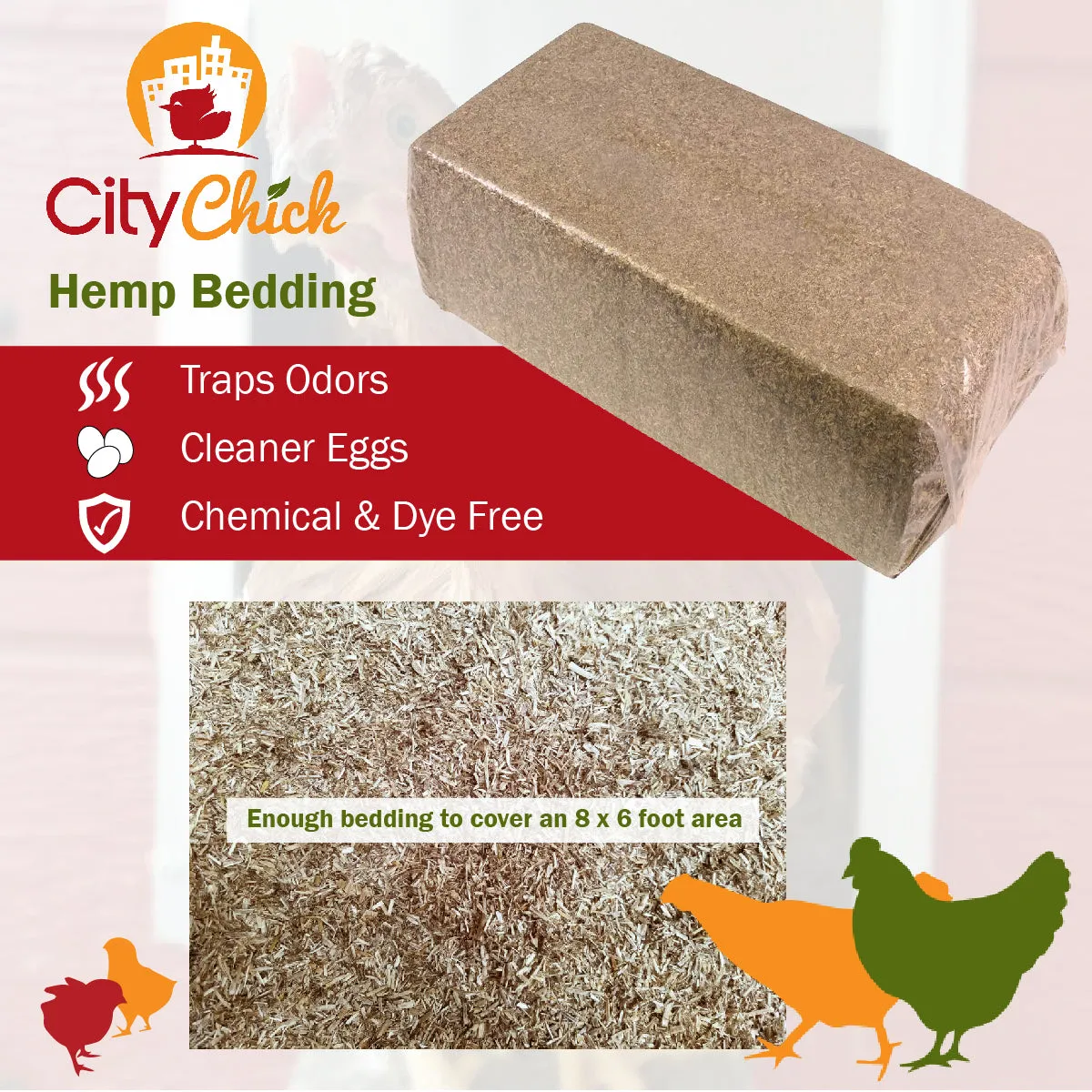 Hemp bedding for chickens - 33 lb bale