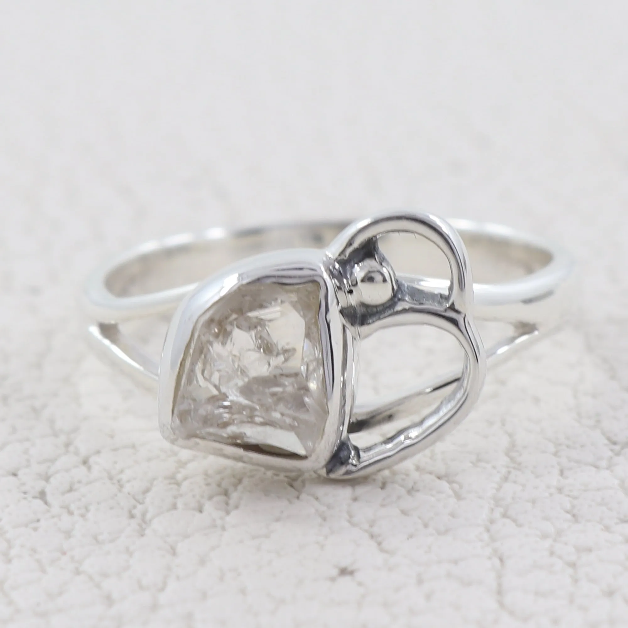 Herkimer Diamond Sterling Silver Designer Ring