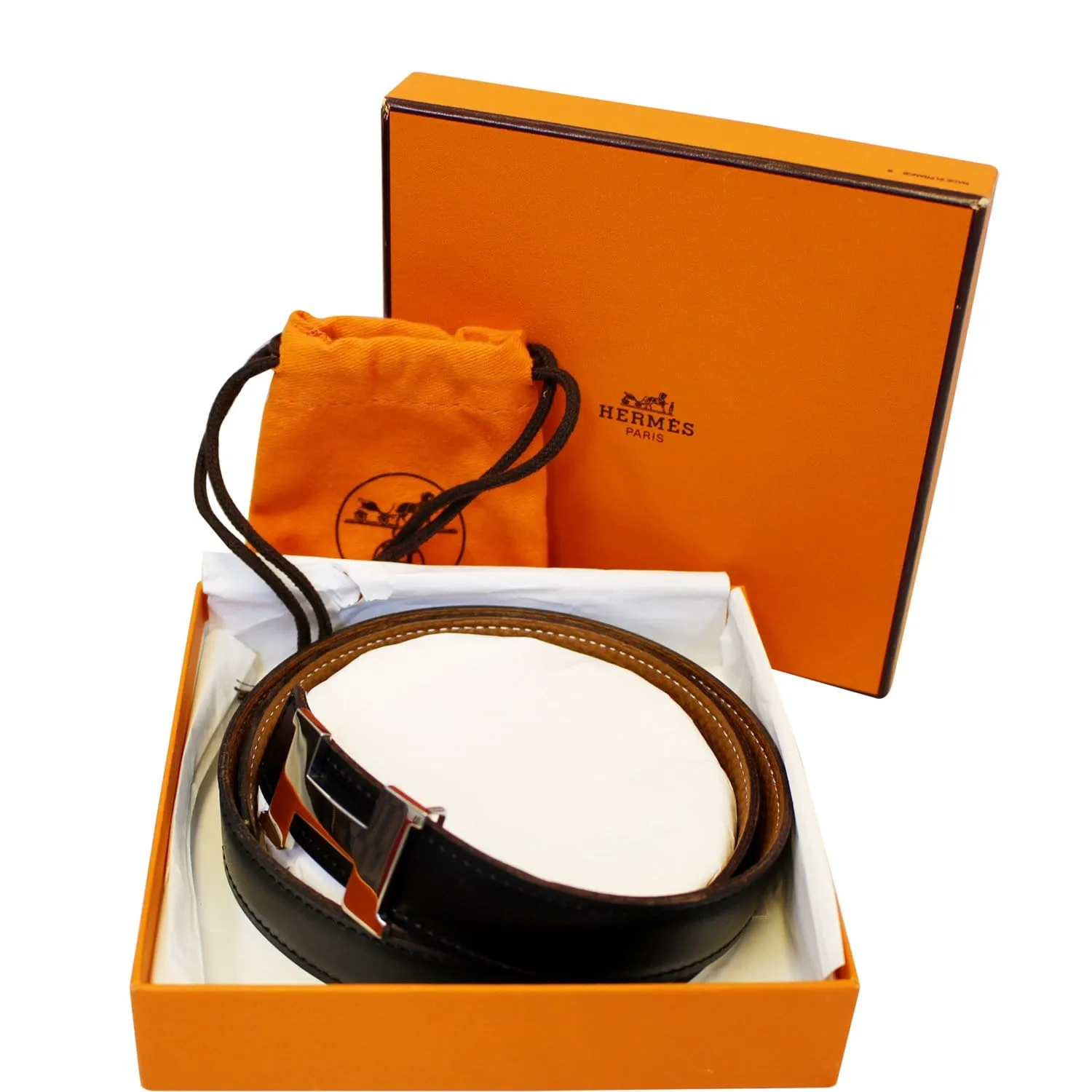 HERMES Belt Constance Buckle H Reversible Size 65