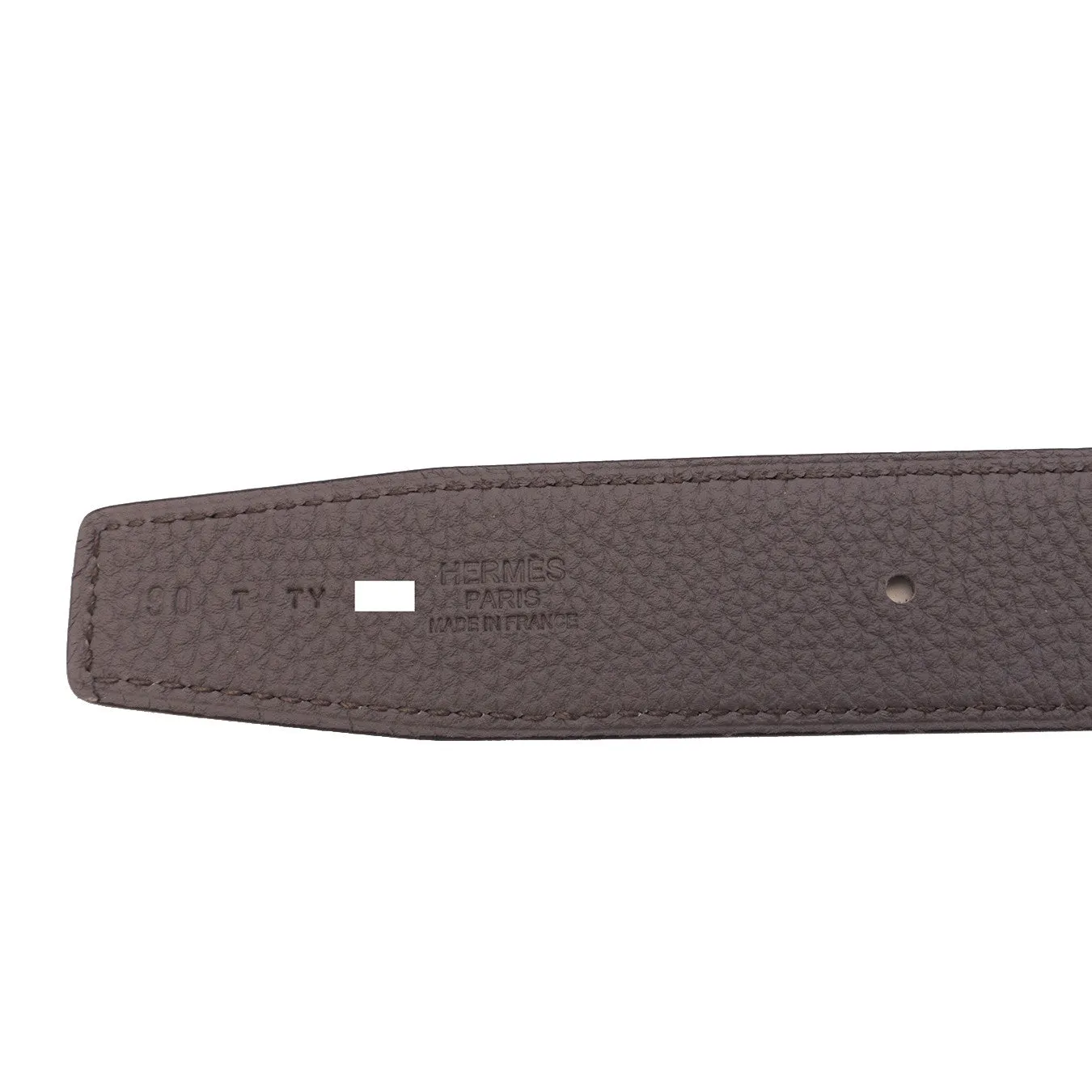 Hermes Etain Grey 90cm Black Unisex Silver Buckle Reversible Constance Belt Kit 32mm