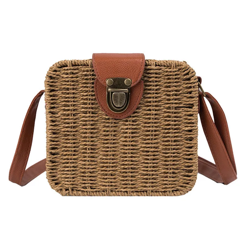 Holiday Beach Bag Fashion Slung Straw Bag Weaving Handbags Shoulder Casual Bag