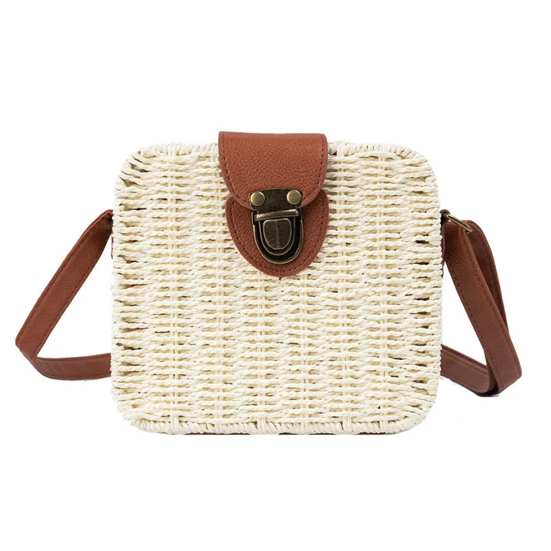 Holiday Beach Bag Fashion Slung Straw Bag Weaving Handbags Shoulder Casual Bag