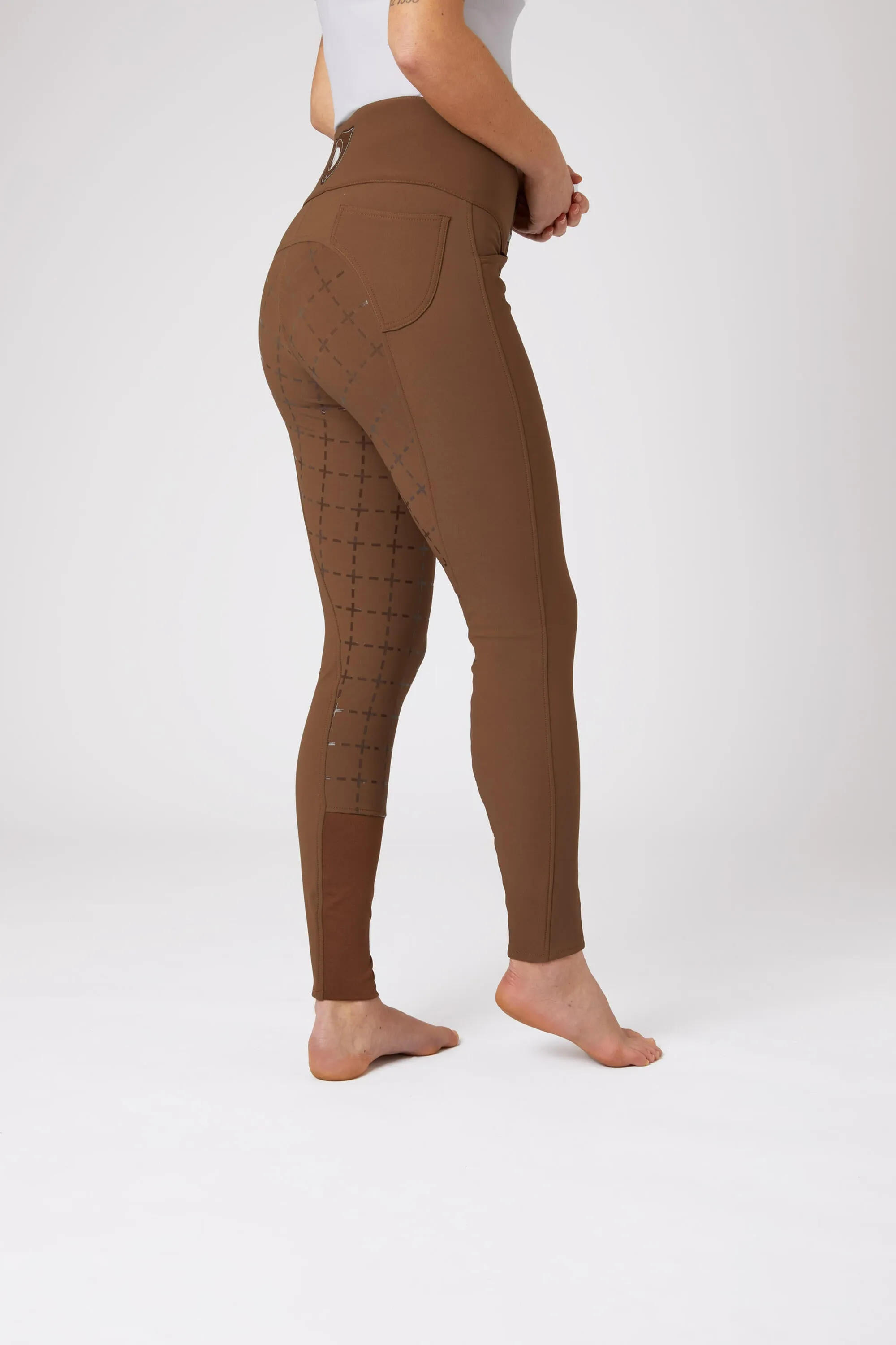 Horze Desiree Ladies Breeches Bison Dark Brown