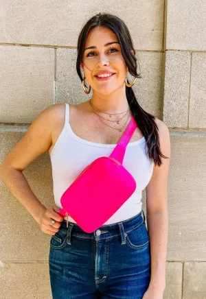 Hot Pink Nylon Belt Bag