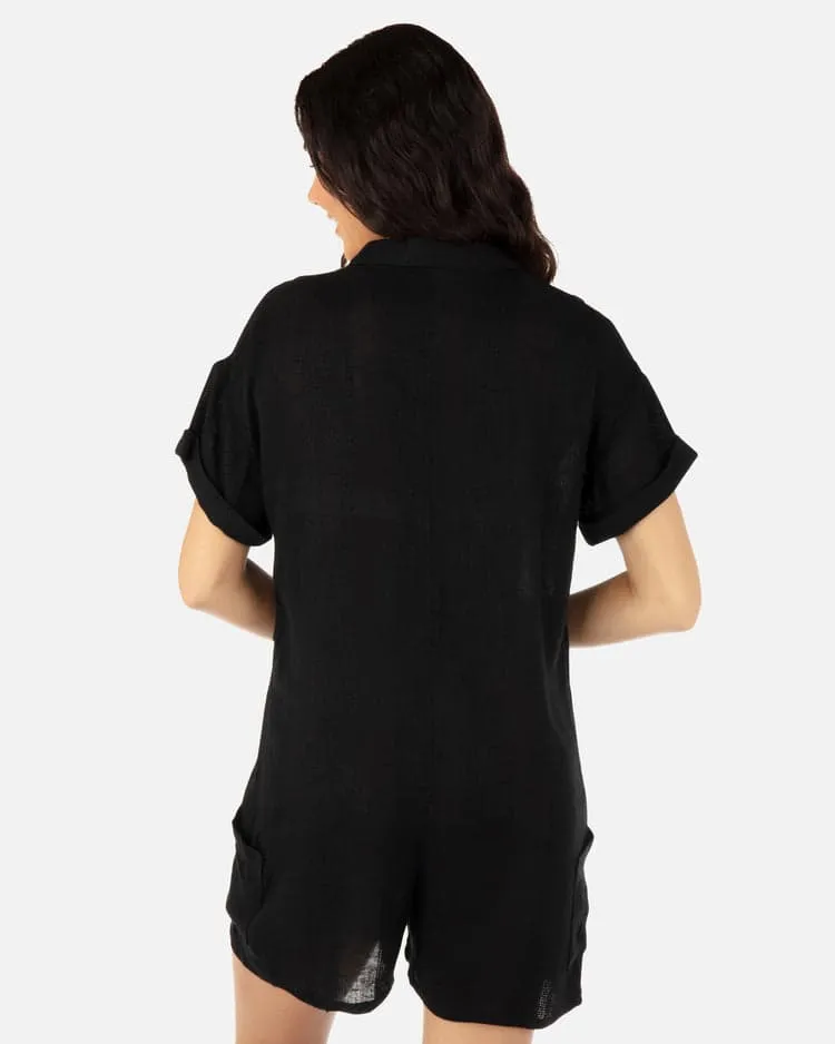 Hurley Stripe Gauze Romper