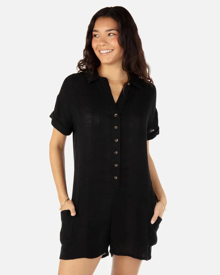 Hurley Stripe Gauze Romper