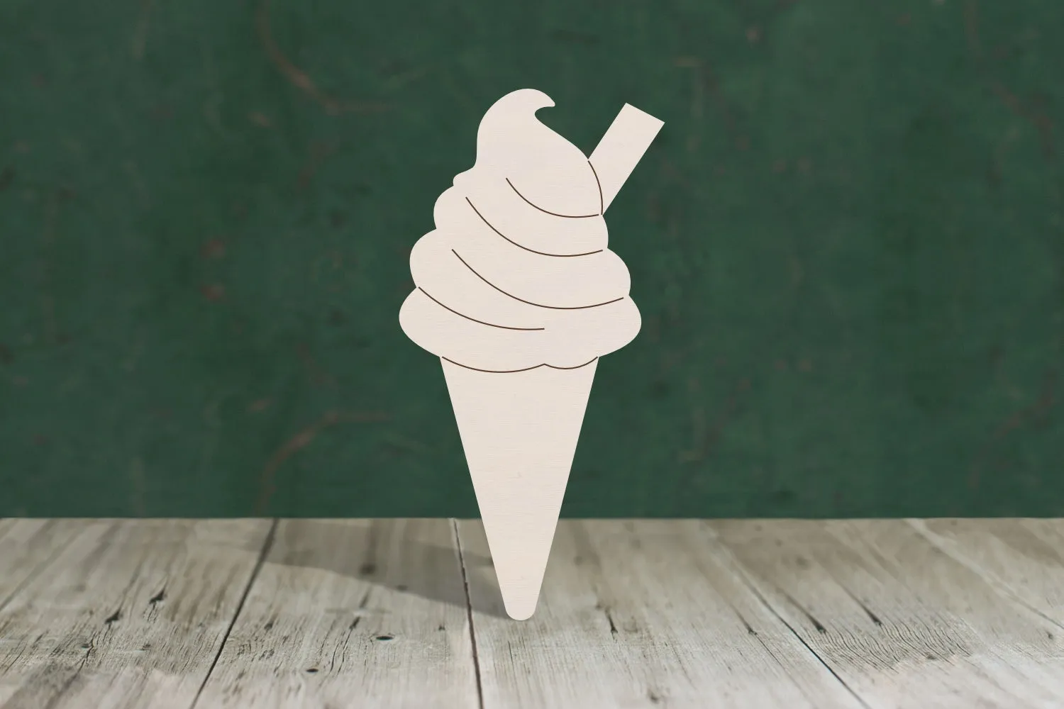 Ice cream 2 whippy wooden craft shape - plywood