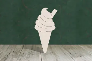 Ice cream 2 whippy wooden craft shape - plywood