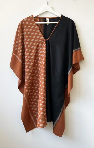 Ikat caftan short in terracotta