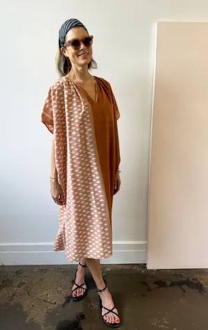 Ikat dress in Terracotta/Peach