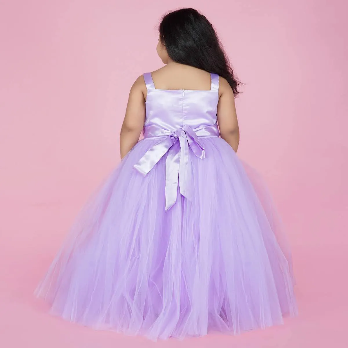 Indo Western Gown For Girls In Purple Color