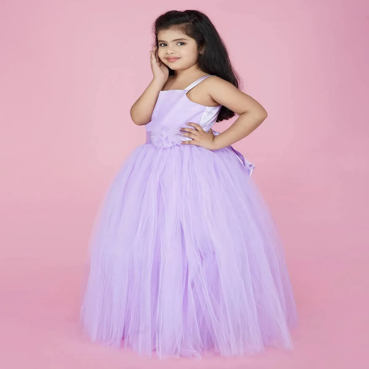 Indo Western Gown For Girls In Purple Color