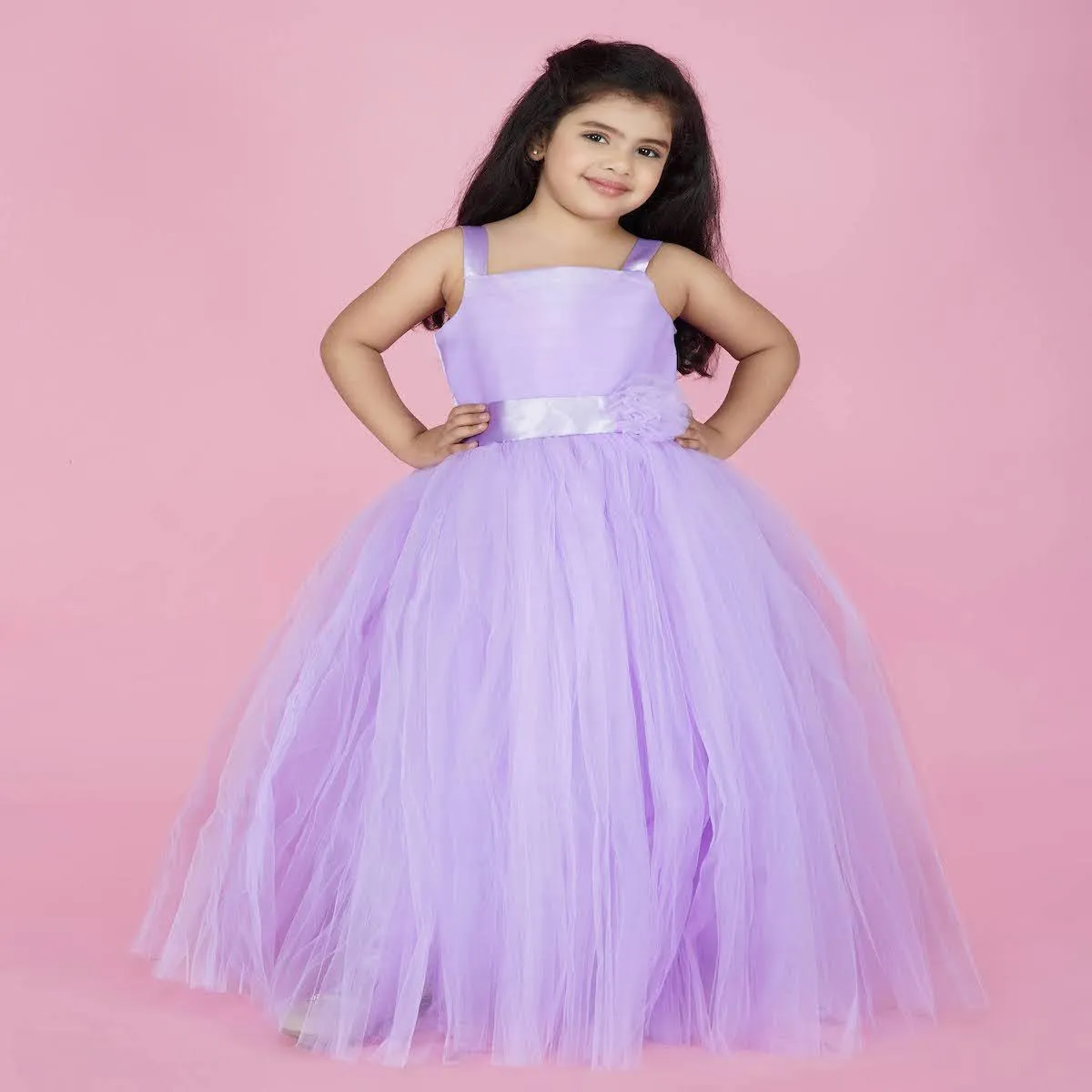 Indo Western Gown For Girls In Purple Color