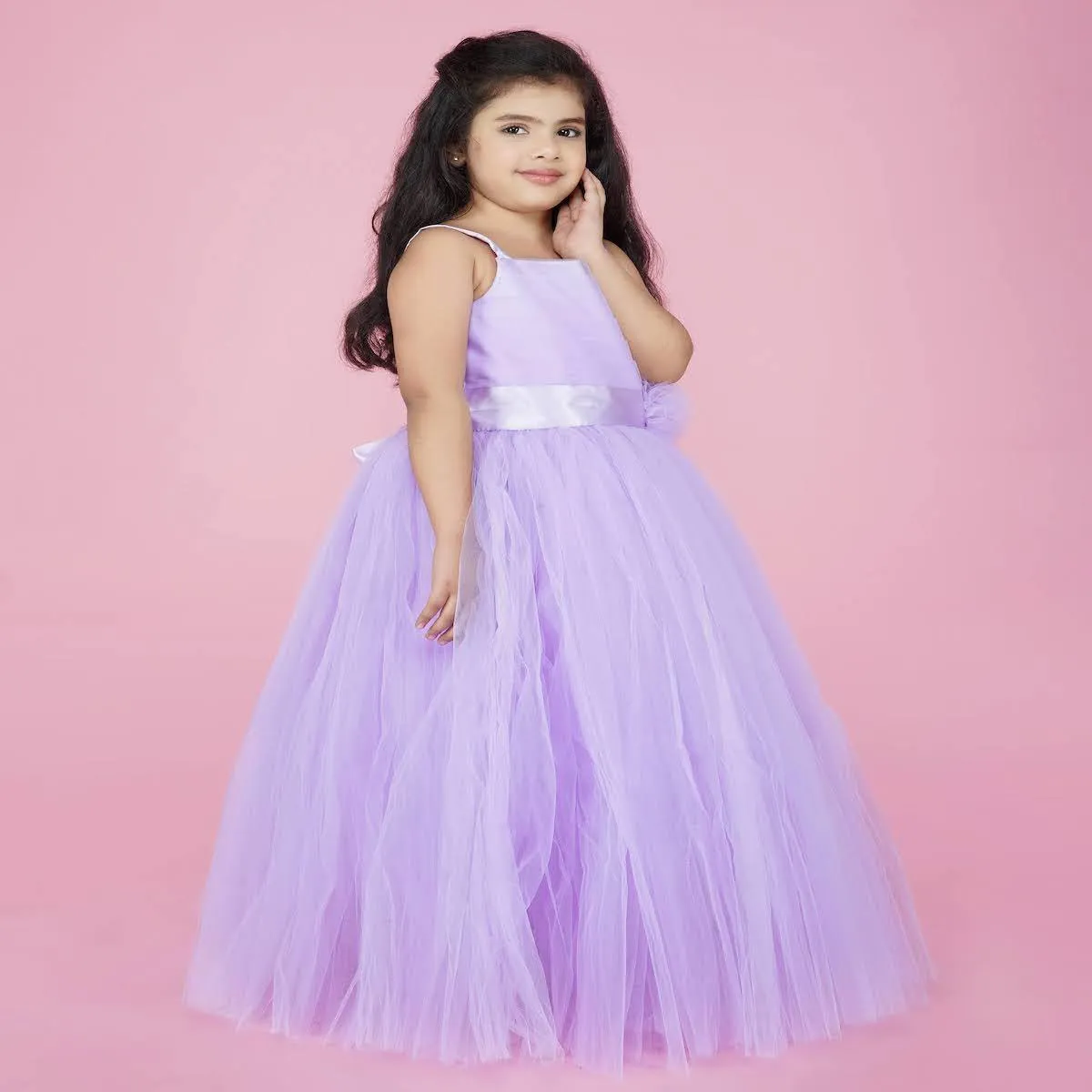 Indo Western Gown For Girls In Purple Color