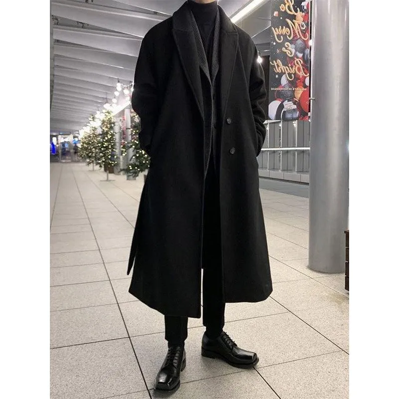 INSTOCK-New trendy winter thickened men's warm tops with belt