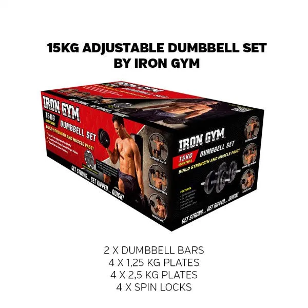Iron Gym - 15 kg Adjustable Dumbbell Set