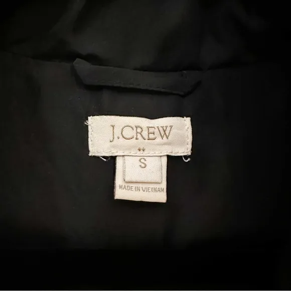 J. Crew Quilted Full Zip Down Vest black sz Small