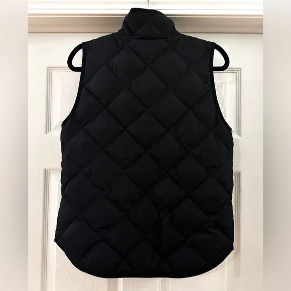 J. Crew Quilted Full Zip Down Vest black sz Small