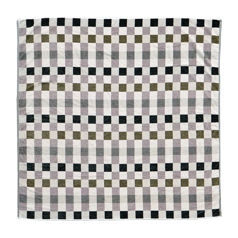 Jacquard Beach Blanket - Truffle Check