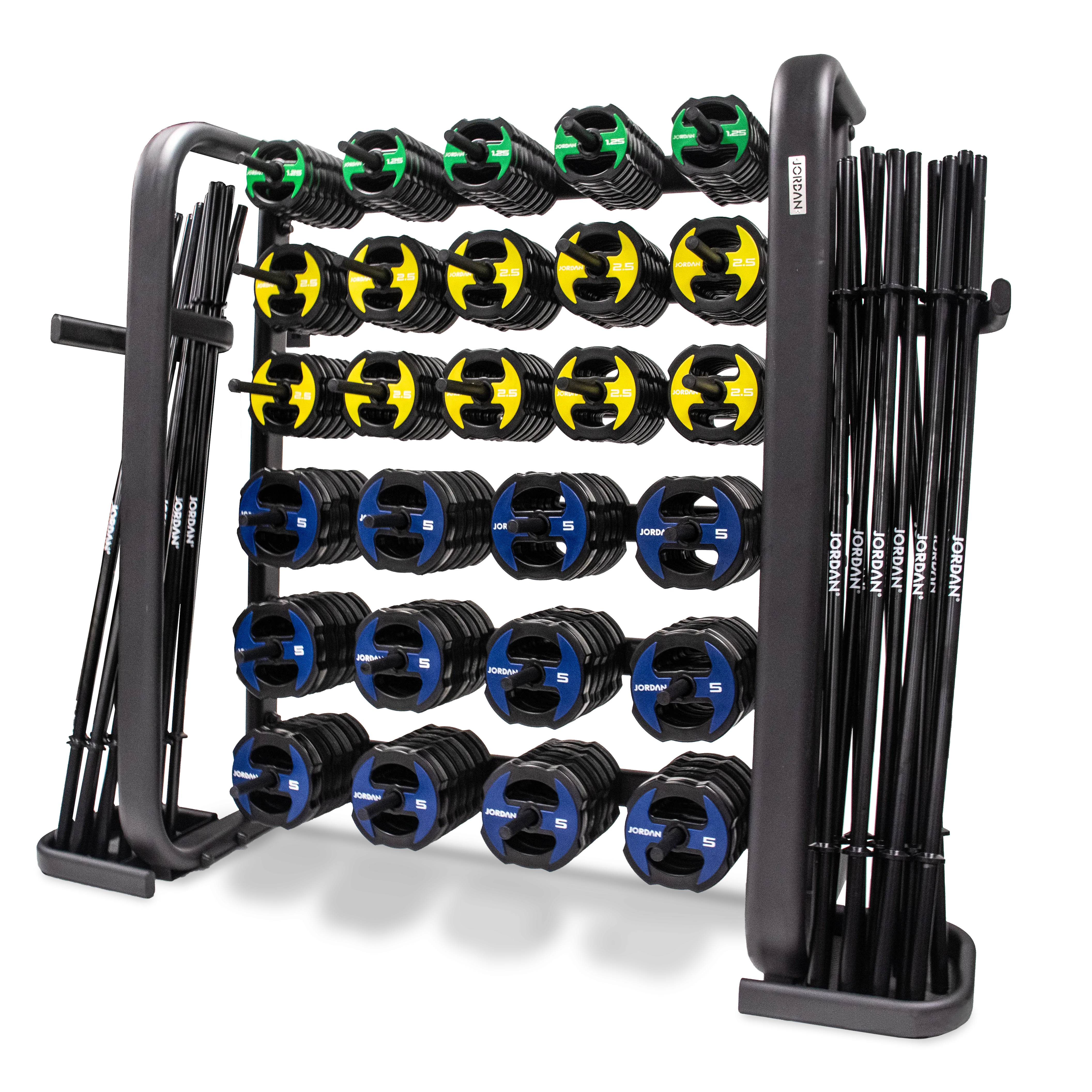 JORDAN® Studio Barbell Racks (Holds 12 Sets/30 Sets)