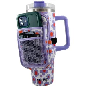 Katydid Tumbler Zipper Pouch Lilac Floral