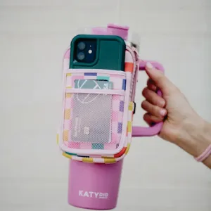 Katydid Tumbler Zipper Pouch Multicolored Checker
