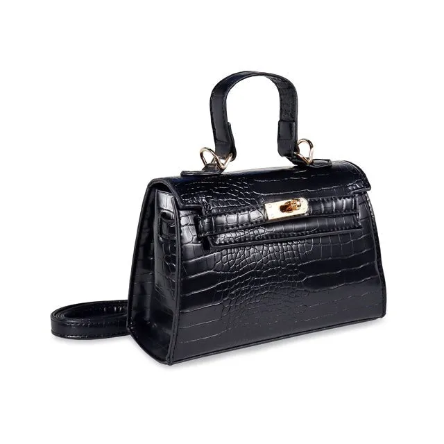 Kelly Croc Bag- Black