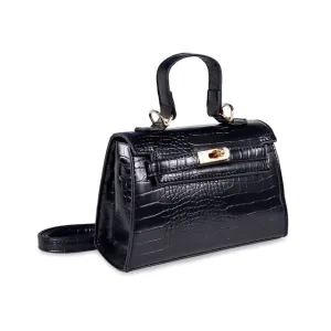 Kelly Croc Bag- Black