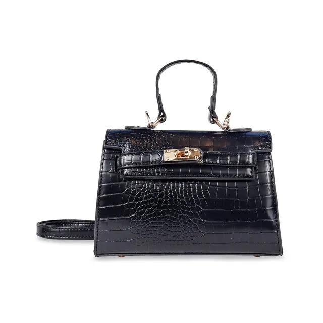 Kelly Croc Bag- Black