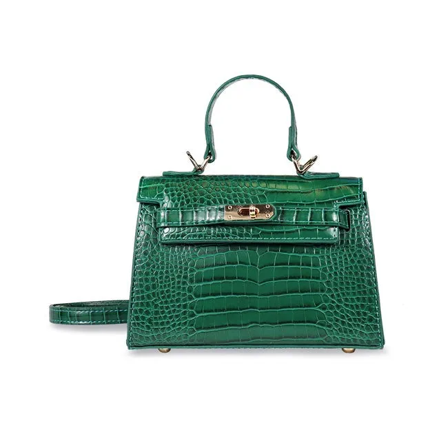 Kelly Croc Bag- Green