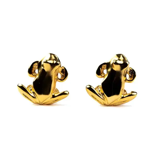 Kenneth Jay Lane Satin Gold Frog Earring