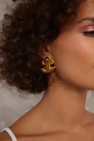 Kenneth Jay Lane Satin Gold Frog Earring
