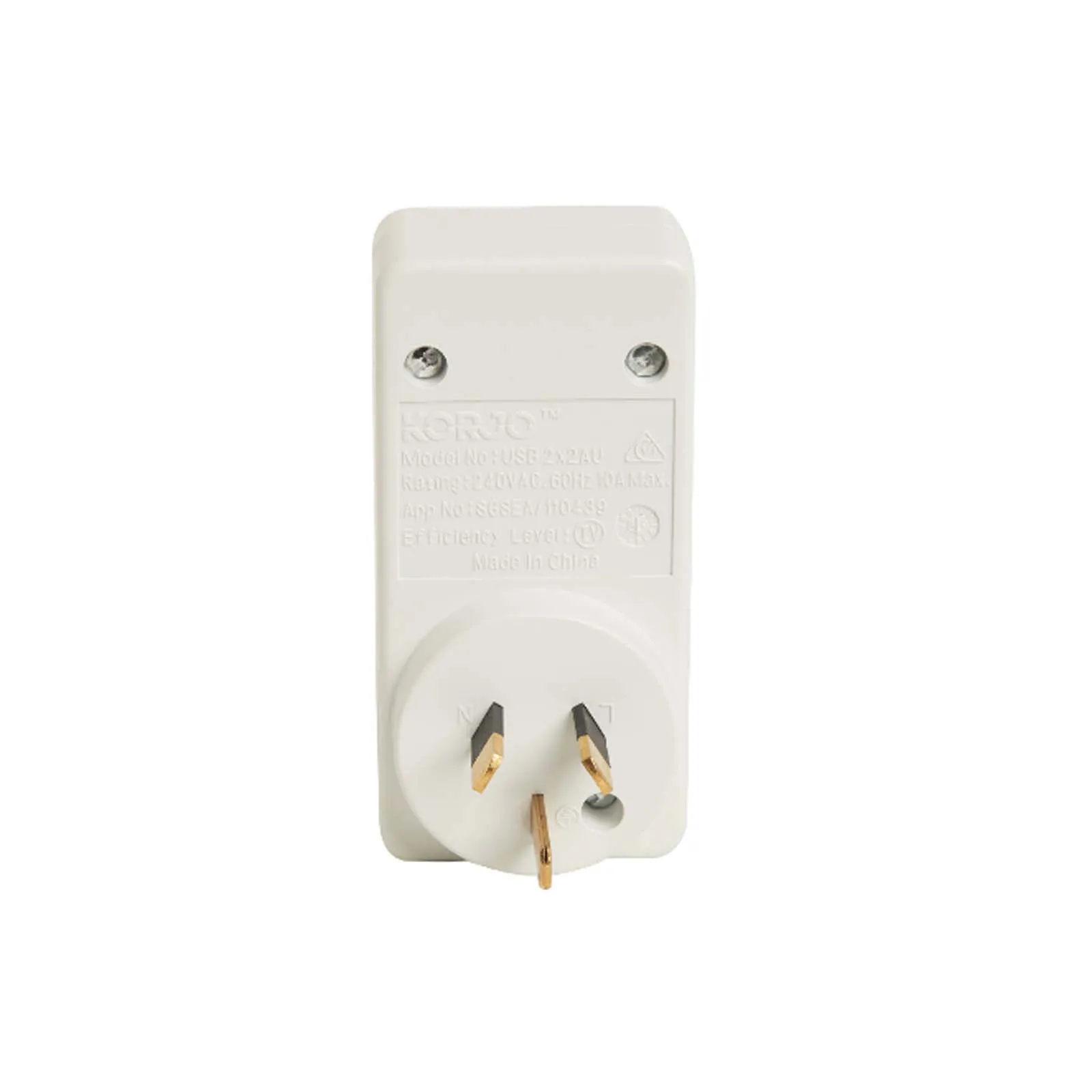 Korjo Travel Adaptor 2 USB Port Australia