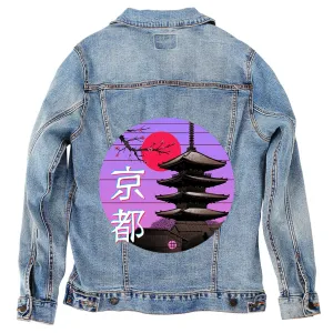 Kyoto Wave by Vincent Trinidad Unisex Denim Jacket